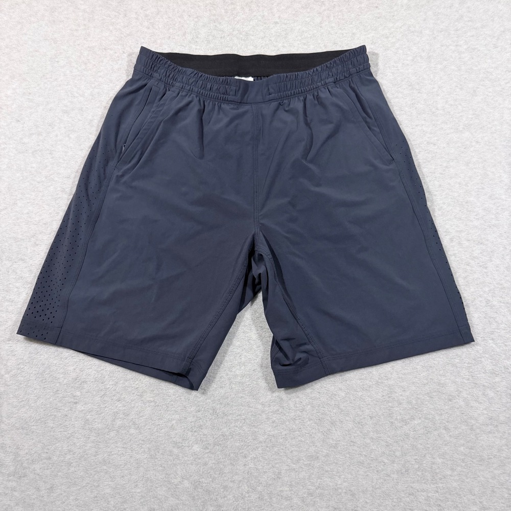 Reigning Champ Athletic Shorts Mens Large Navy Blue Excellent Perforated RC-5653